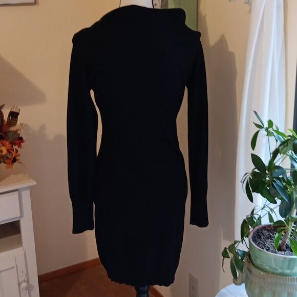 Say What? Black Embellished On/Off Shoulder SweaterDress Whimsigoth,Curvalicious - Picture 5 of 9